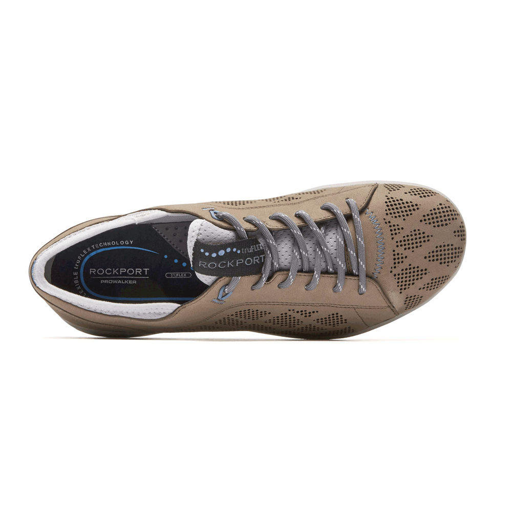 Rockport Joggesko Dame Khaki - Truflex Lace-To-Toe - UNWJ80953